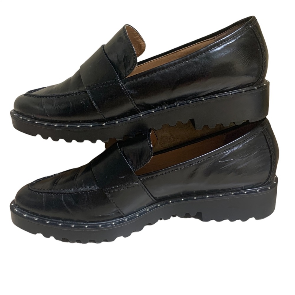 Halogen Patent Leather Studded Loafers